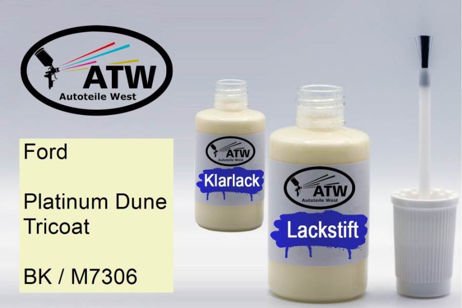 Ford, Platinum Dune Tricoat, BK / M7306: 20ml Lackstift + 20ml Klarlack - Set, von ATW Autoteile West.